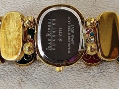 RARE, Vintage Joan Rivers Floral Enameled Stretch Bracelet Watch