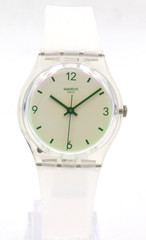 New Swiss Swatch Originals SWAN LAKE Matte Silicone Women Watch 34mm GE294 $75