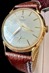 Collectible 1940s 14K Gold Omega Deville Trésor With Buffalo Calf Leather Strap