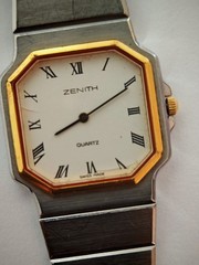 VINTAGE RARE ZENITH WATCH QUARTZ NOT WORKING FOR REPAIR OR PARTS CASE 28MM