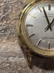 Vintage 37mm Gold Tone Timex Viscount 48861 10978 Watch 1978 Runs