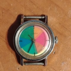 Timex Color Flix Quartz Analog Multicolor Dial Silver Stainless Case 12-Hour