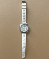Coach Women’s Boyfriend Watch 14503146, White Rubber Strap, Silver Face 34mm