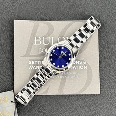 Bulova Surveyor Diamond Women’s Stainless Steel Blue Dial Quartz Watch 96P229