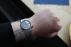 vintage universal geneve watch stone bezel integrated bracelet
