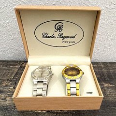 Charles Raymond Quartz Water-Resistant 2-Watch Bracelet Set w/ Box