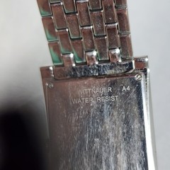 Wittnauer Swiss Rectangle Silver Wristwatch Sapphire Crystal Estate Sale Working