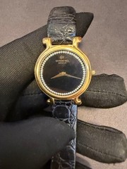 Raymond Weil GENEVE Men’s Watch Black Dial Diamonds Style Leather Strap
