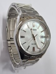 Casio MTP-1302DS-7A Stainless Steel Band Mother of Pearl White Dial Men Watch