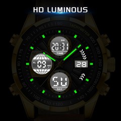 Men Quartz Watch LED Digital Luminous Waterproof Casual Business Male Wristwatch