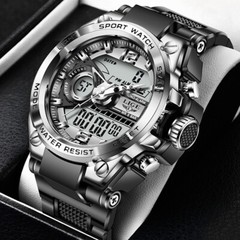 LIGE Men Watch Fashion Boys Sport Digital Wristwatch with LED Alarm Stopwatch