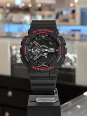 Casio G-Shock GA-110HR-1ADR Black Red Analog Digital Shock Resistant Watch