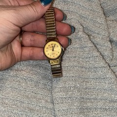 Caravelle Women’s Quartz Gold Tone Analog Watch Arabic Dial Expansion Band