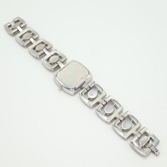 Geneva Womens Silver Tone Opal Watch 29mm Gem Set Bezel Bracelet New Battery