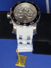 🔥Invicta Mens Scuba Pro Diver Chronograph Watch-Black Bezel-Off White Band🔥