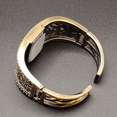 Elegant Vintage Style Bangle Cuff Watch Women’s Quartz Antique Gold Tone