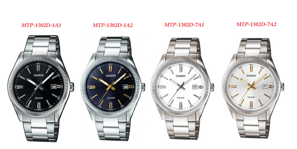 Casio MTP1302D-1A, MTP1302D-1A2, MTP1302D-7A1 & MTP1302D-7A2 Men’s watch