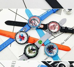 Kids Superhero Watch Spider Hero Hulk PU Leather Strap Boys Wrist Watch