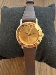 Vintage GUCCI 3000L A Diamond Gold Dial Roman 26mm Qz Ladies Watch JAPAN