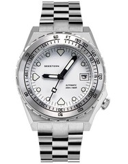 Seestern V3 S407-600T.W LUME DATE Bezel 200m DIVER’S Mens Sport Watch WHITE