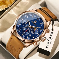 BINBOND luminous waterproof accurate sturdy luxury quartz wristwatches for men