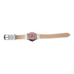 STRADA Rose Gold White Crystal Faux Leather Band Quartz 36MM Wrist Watch