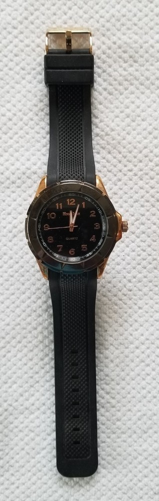 Hugo Max Large Rose Gold Watch 46mm HM041 Black Rubber Band 6.5″-8″ New Battery