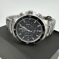 Bulova Marine Star 96B272 Chronograph Black Dial Stainless Steel Men’s Watch 45m