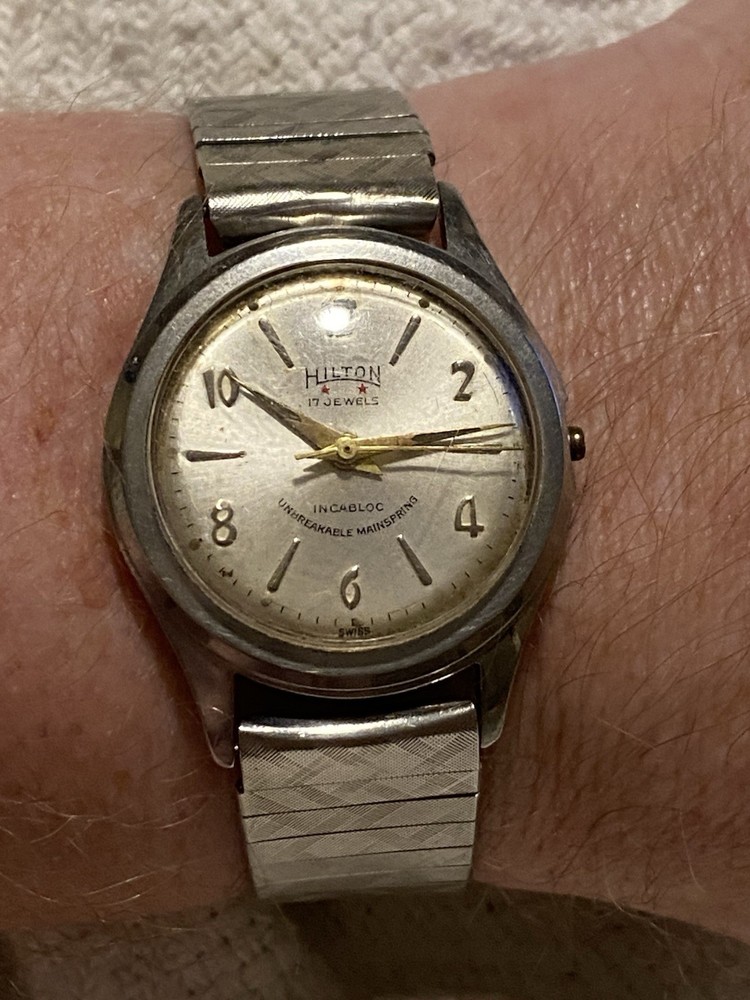 Vintage HILTON watch with SONELLA 17J movement Flex Band
