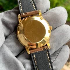 Vintage Movado Kingmatic Chronometre 18K Solid Gold Automatic Wristwatch
