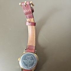 Vintage Timex Womens Watch 24mm Moon Phase Gold Tone Leather Date Needs Battery