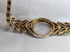 Vintage 50s Rolex 14K Gold Ladies 17.5mm Cocktail Watch Textured Leaf Band