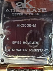 ADEE KAYE Watch AK3006-M Ostrich Leather 3ATM Swiss movement all stainless stee
