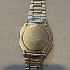 Casio A158W Quartz Digital Alarm Chronograph Day/Date Steel Bracelet Box