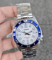 Casio MTD-135D-7A White Analog Stainless Steel Quartz Men’s Sporty Casual Watch