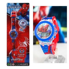 Children Spiderman Watch Cartoon Flashing Light Up Digital Spider Man Kids 1pcs