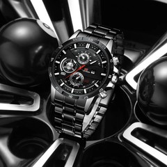 Top Men Watch Sports Style 46mm Large Leather Racing Style Casual Fashion