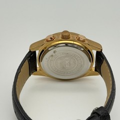 Men’s LIGE Dream Rose Gold Tone Chronograph Date Watch, 41mm, Black Leather
