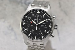 2021 IWC Pilots Chronograph Day Date Steel Black Dial 43MM IW377710