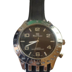 Mark Naimer Watch Mens Vintage Casual Work Watch Silver Tone 50mm XL