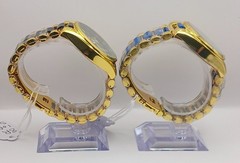 *New Battery* GENEVA MEN’S SET 2 PIECE MULTI-COLOR LOT BLUE & BLACK 7.25inch