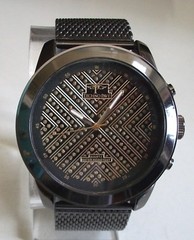 MEN’S TECHNO PAVE HEMATITE BLACK FINISH FASHION DRESSY CASUAL HIP HOP WATCH