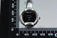 [Exc+5] GUCCI 1400L Black Dial Silver 26mm Quartz Women’s Vintage Watch