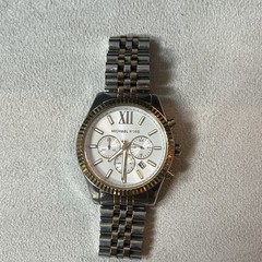 Michael Kors Lexington 44mm Silver Stainless Steel Case with Silver/Gold