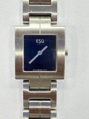 Movado ESQUIRE ESQ Quartz Watch Women 23mm Square Black Dial New Battery