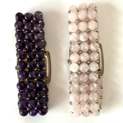Gem Essence AMETHYST and ROSE QUARTZ gemstone watches