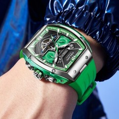 Men’s Automatic Mechanical Watch Tonneau Sapphire Glass 50M Waterproof Luminous