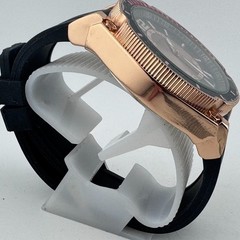 Structure Quartz Watch Men 49mm Rose Gold Tone Fixed Bezel Analog New Battery