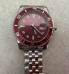 OLEVS WATCH *WATERPROOF *STAINLESS STEEL* RED FACE w/ Original Box & Tags.