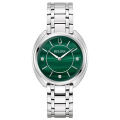 Bulova 96P256 Diamond Malachite Stainless Steel Quartz Ladies Watch
